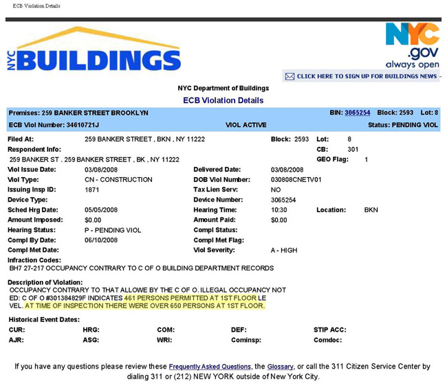 Queens Expediting ECB VIOLATION